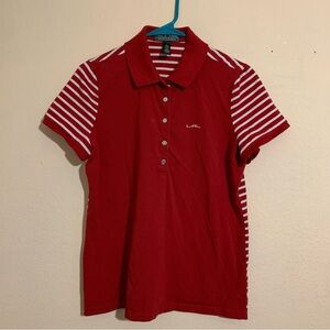 Lauren Ralph Lauren Active Polo Shirt Red Short Sleeve Size L